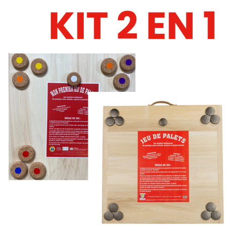 Kit 2 en 1 jeux de palet breton enfant + adulte